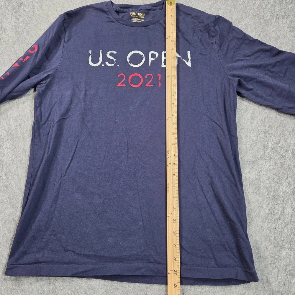 Polo Golf Ralph Lauren Shirt Mens Medium Blue US Open 2021 Torrey Pines Golf